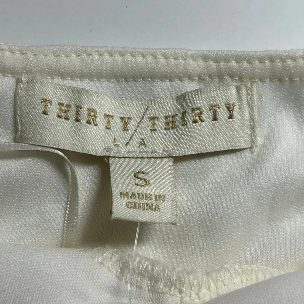 Thirty/Thirty LA Womens Lace Corset Crop Top Off White S Small New Floral